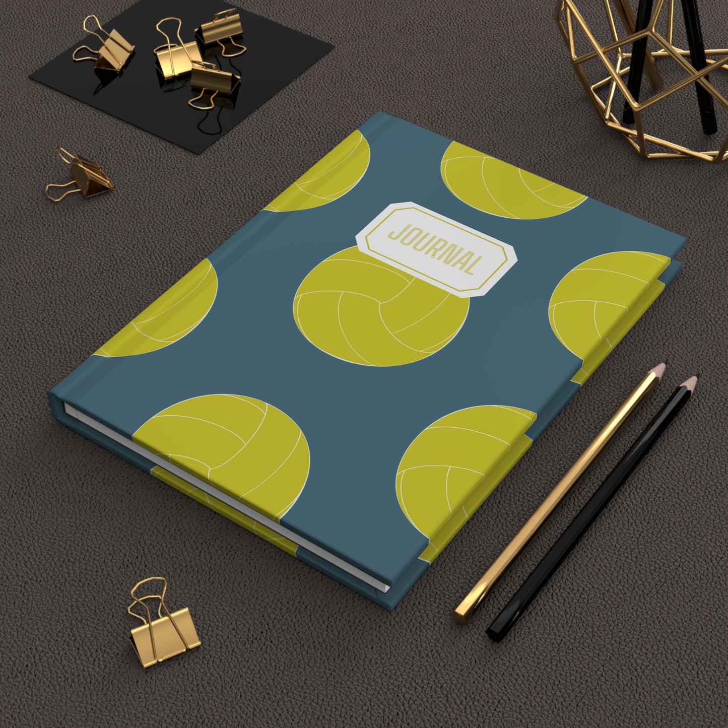 Volleyball Hardcover Journal | Blue/Lime Green