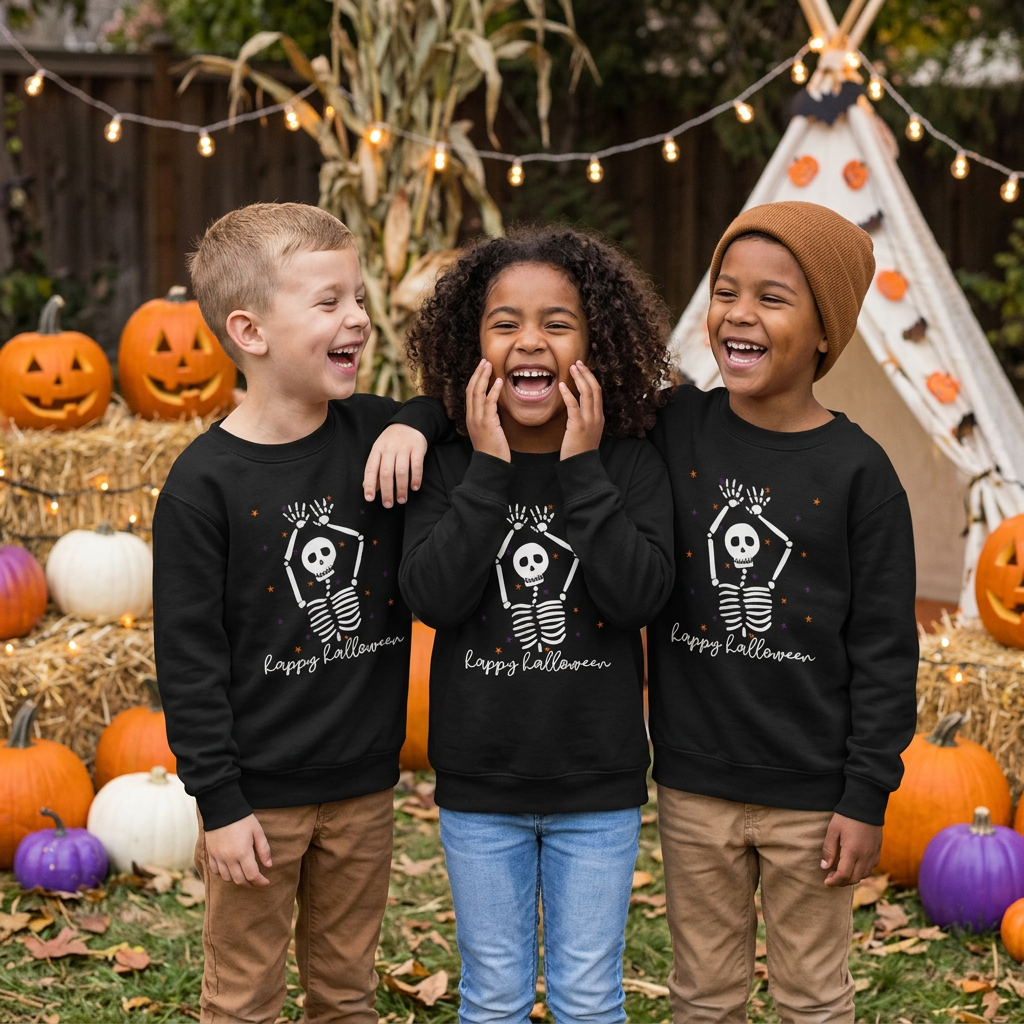 Dancing Skeleton Halloween Sweatshirt (Kid Sizes)