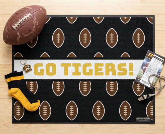 Custom Black Football Heavy Duty Doormat