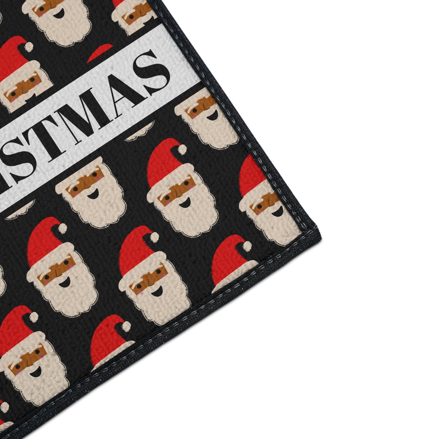 Black Santa Merry Christmas Doormat | Black