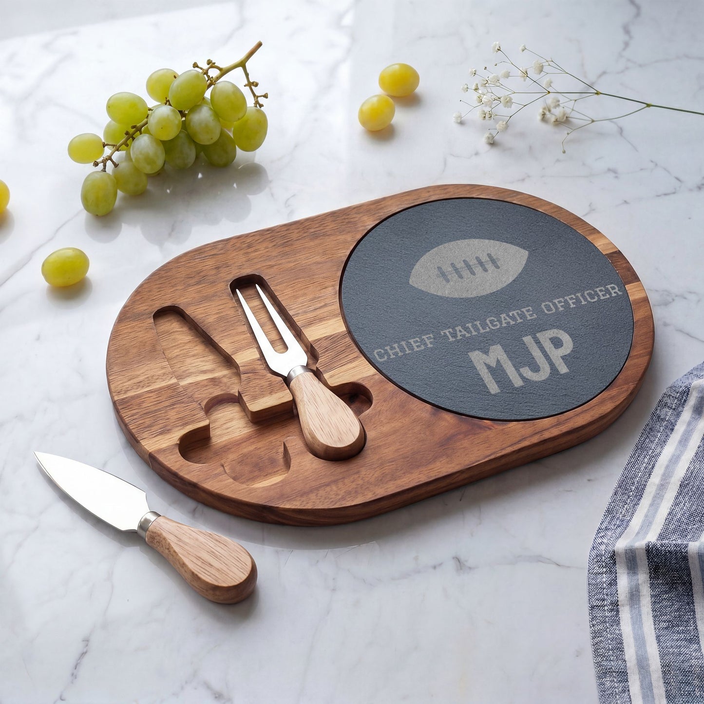 Personalized Football Charcuterie Board