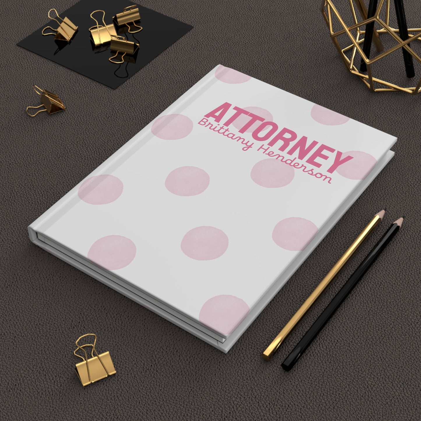 Personalized Pink Attorney Hardcover Journal