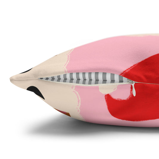 African American Santa Throw Pillow Cover | Pink