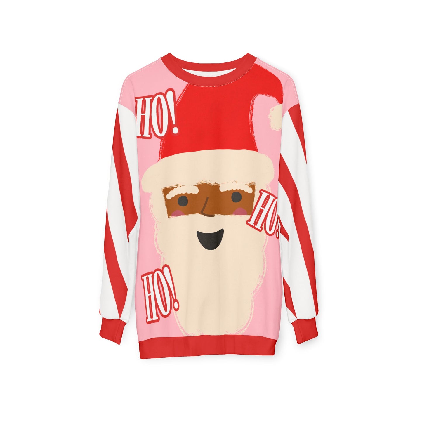 Retro Black Santa Christmas Sweatshirt | Pink