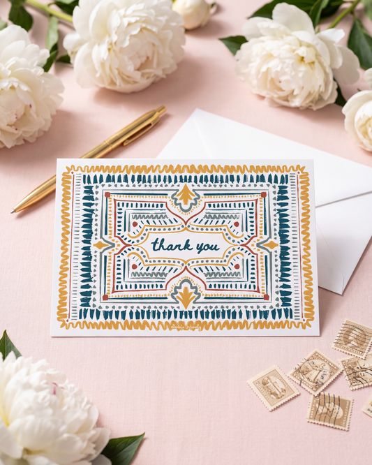 Art Deco Thank You Card Set | Teal
