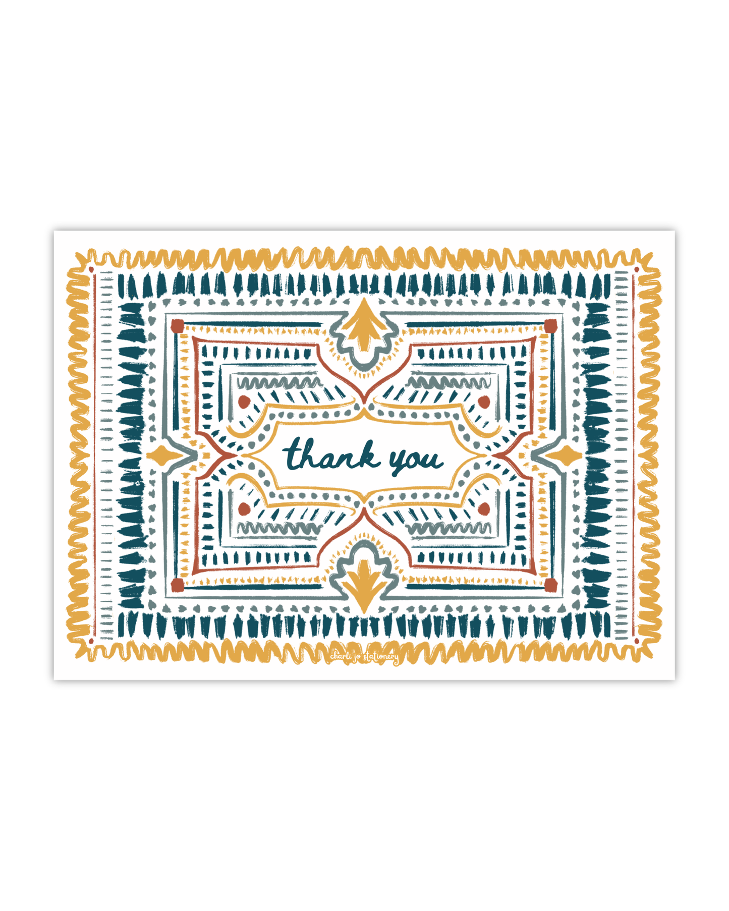 Art Deco Thank You Card Set | Teal
