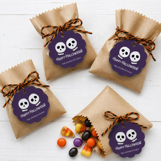 Halloween Skull Gift Tag Set