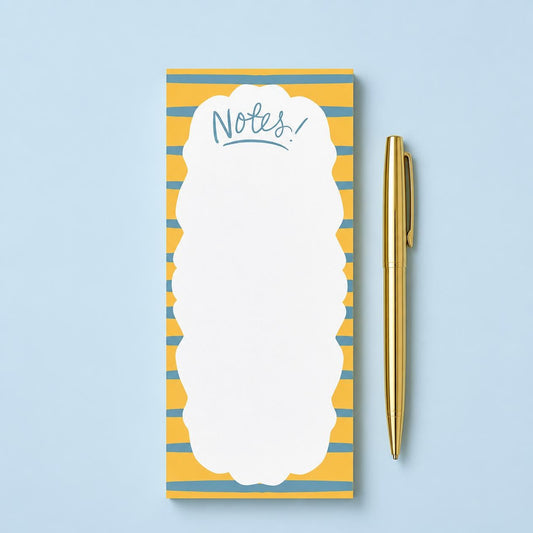 Striped Notepad | Yellow & Blue