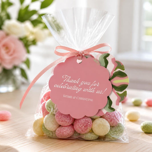 Geo Wavy Gift Tag Set | Pink/Green