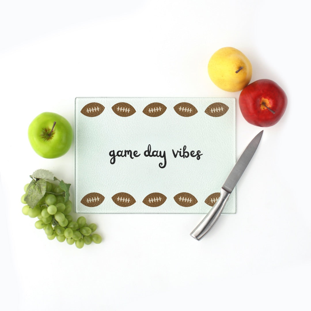 Whimsical Football Game Day Cutting Board Small (11.5" x 8")
