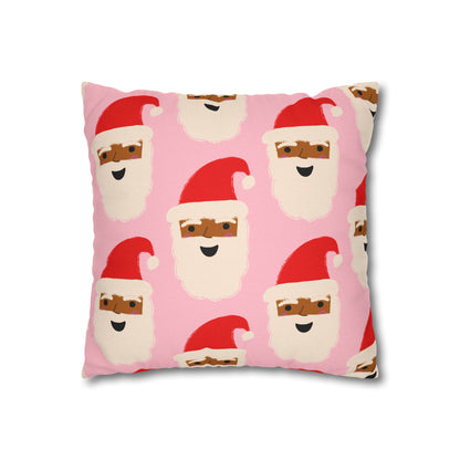 Santa Throw Pillow Cover | Pink