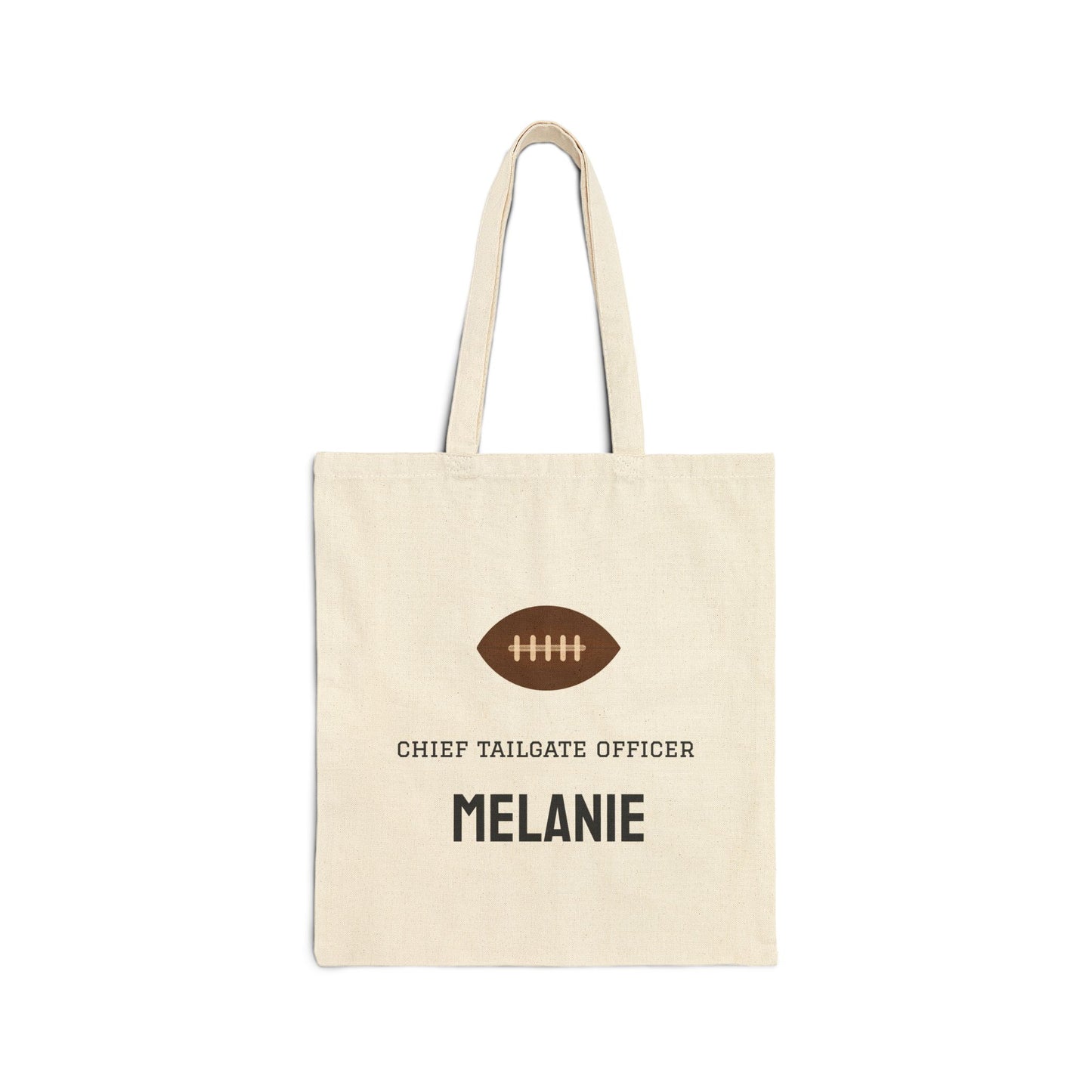 Personalized Football Tailgate Tote | Game Day Cotton Canvas Bag