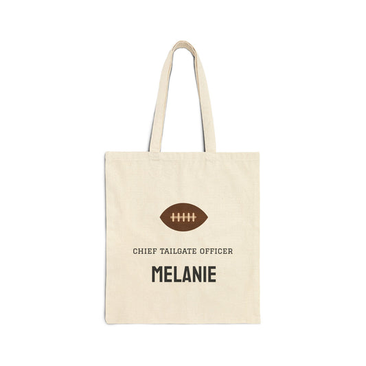 Personalized Football Tailgate Tote | Game Day Cotton Canvas Bag