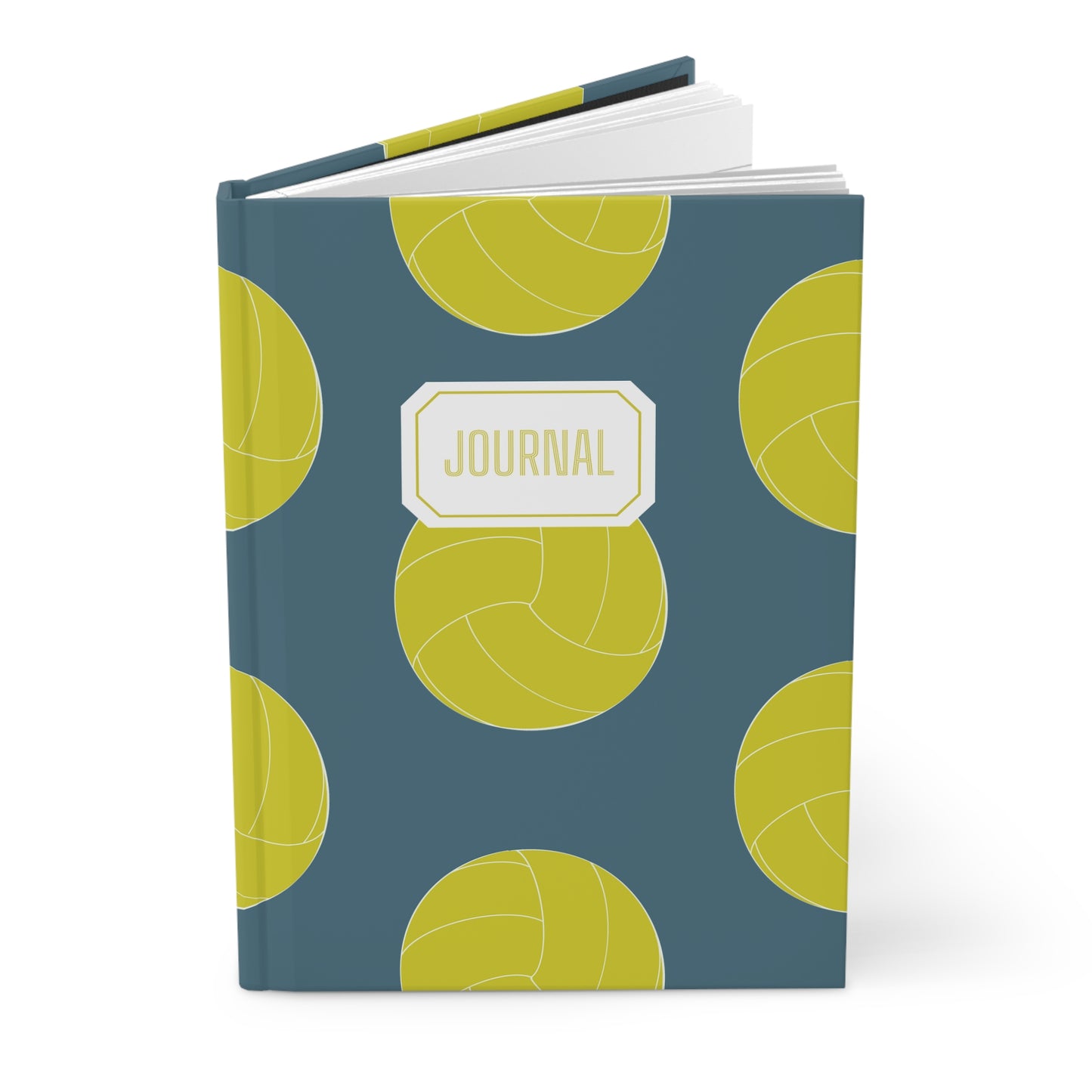 Volleyball Hardcover Journal | Blue/Lime Green