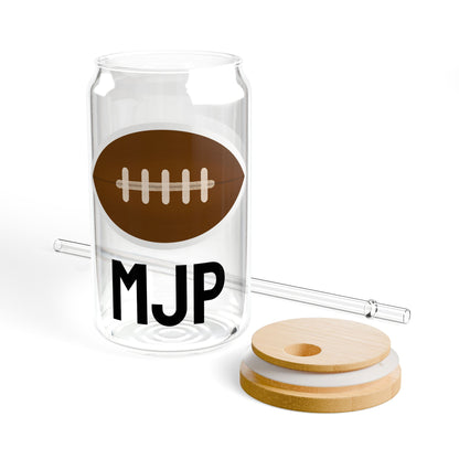 Personalized Football Glass Tumbler | 16oz