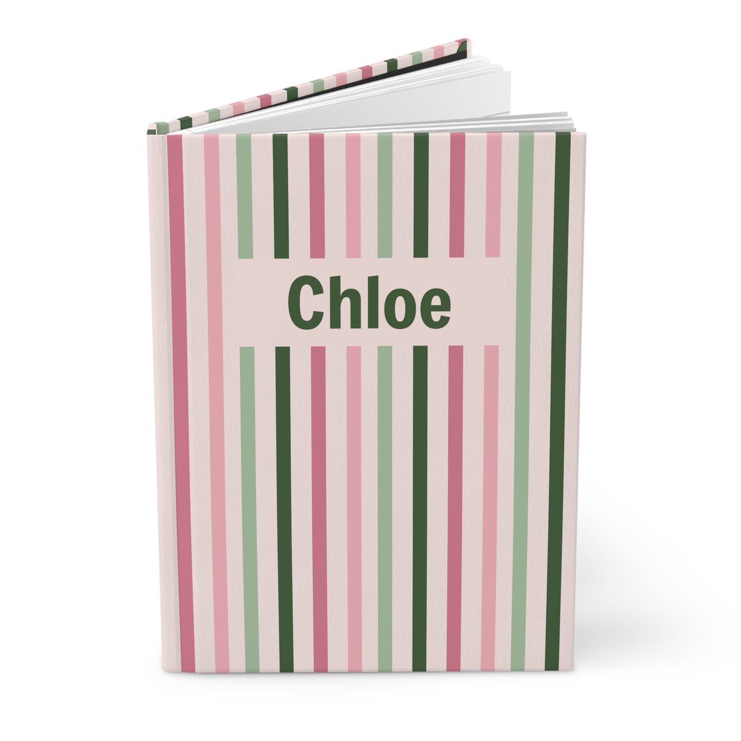 Preppy Personalized Hardcover Journal | Pink/Green