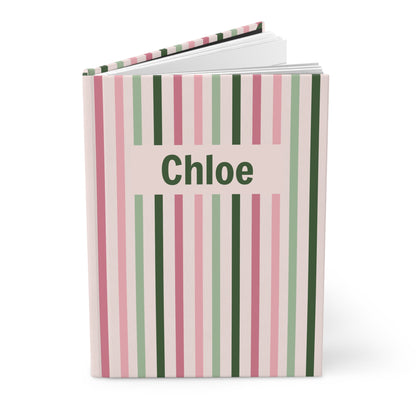 Preppy Personalized Hardcover Journal | Pink/Green