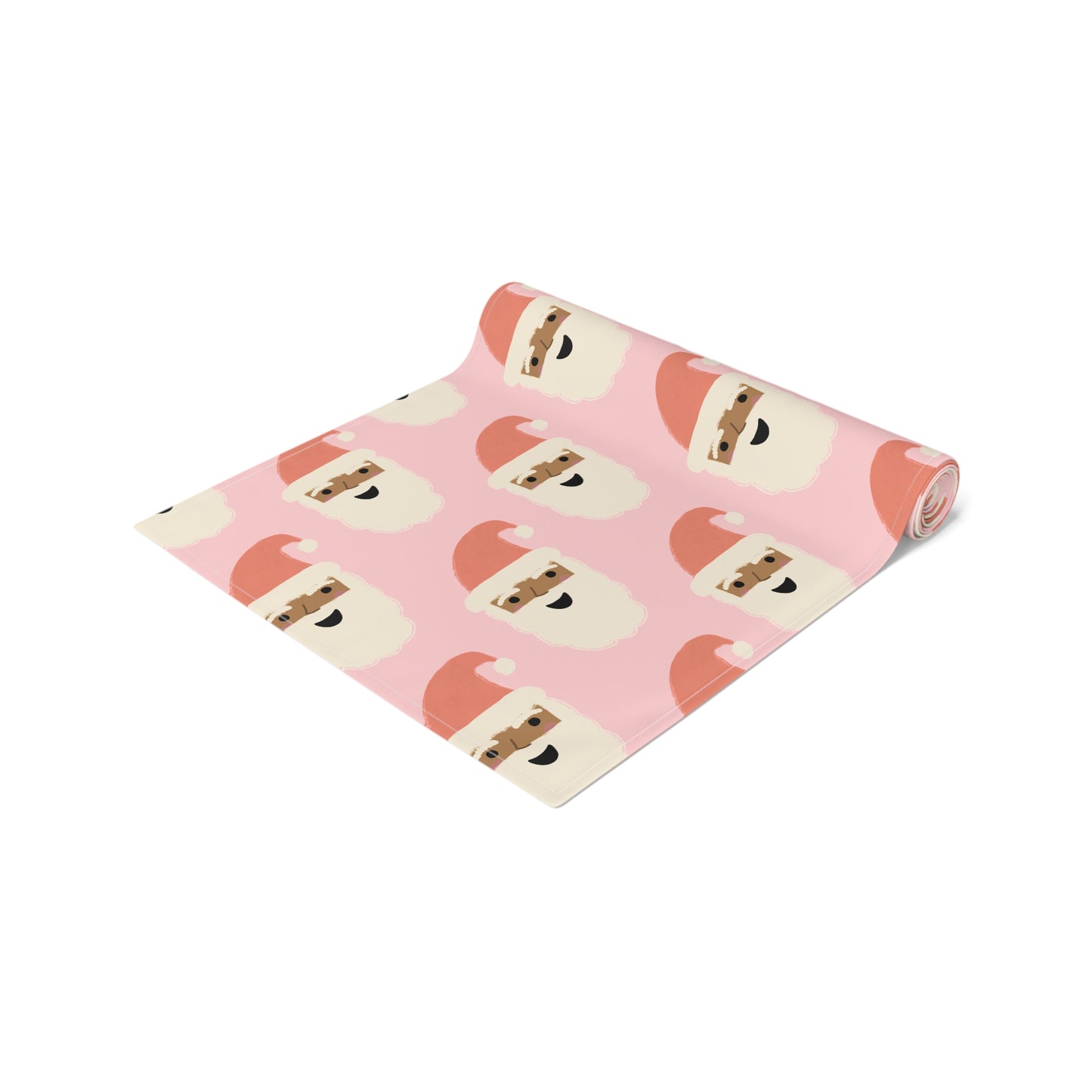 African American Santa Christmas Table Runner | Pink