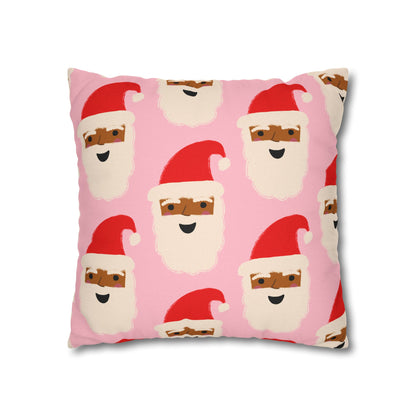 Santa Throw Pillow Cover | Pink