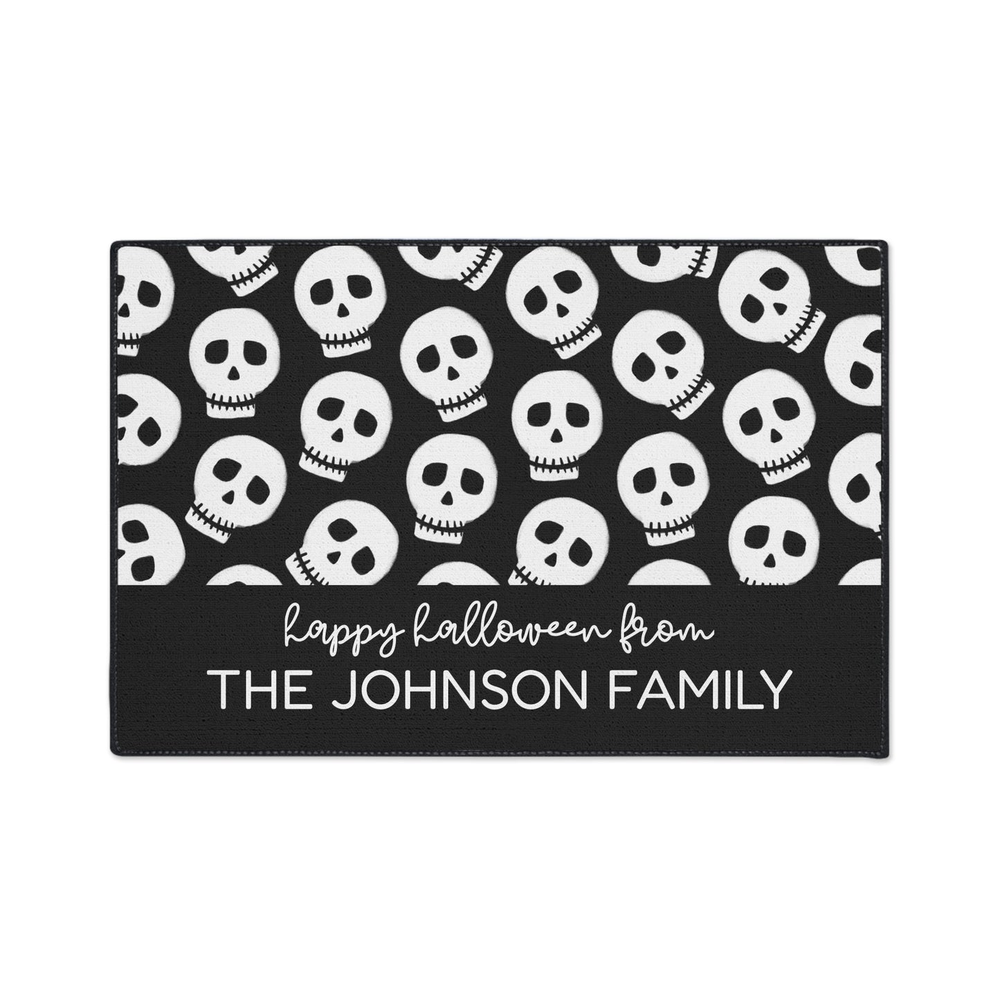 Custom Spooky Skull Halloween Doormat