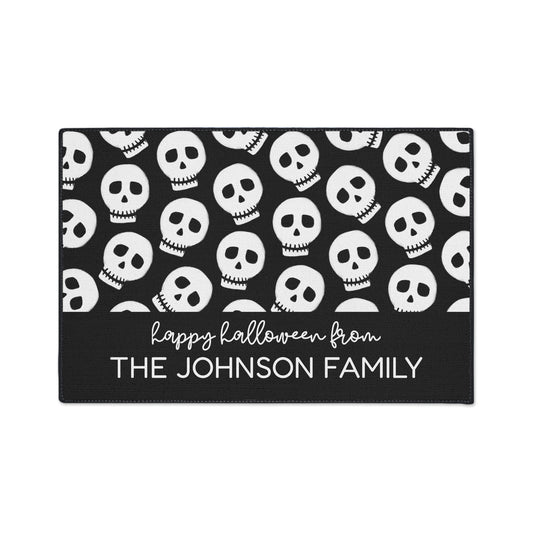 Custom Spooky Skull Halloween Doormat