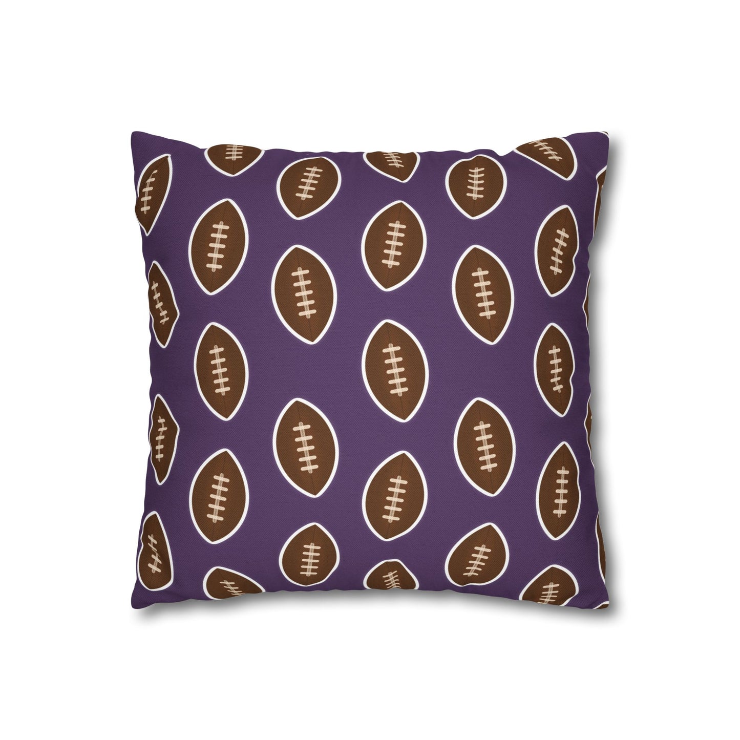Hand-Drawn Football Throw Pillow Cover | Purple