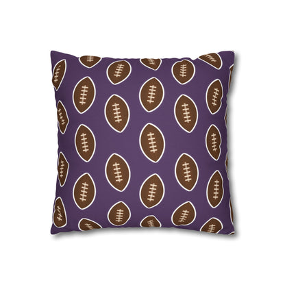 Hand-Drawn Football Throw Pillow Cover | Purple