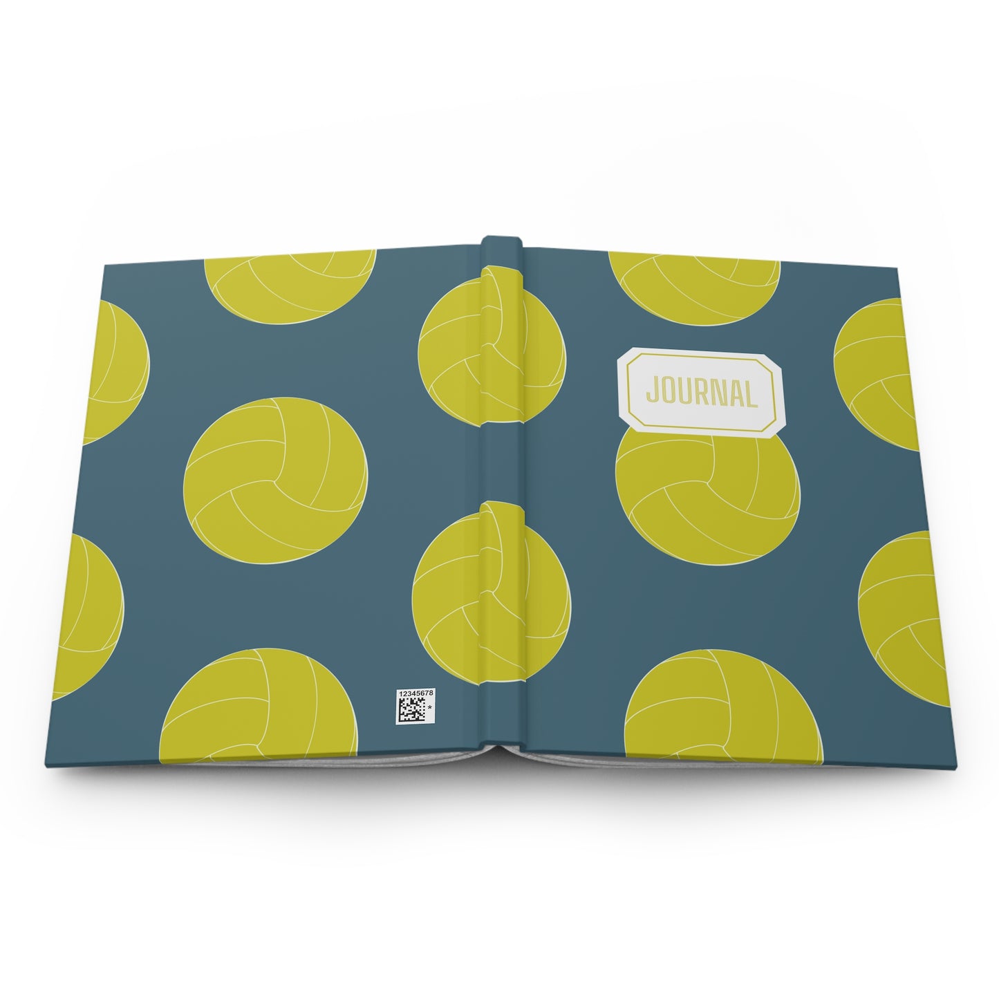 Volleyball Hardcover Journal | Blue/Lime Green