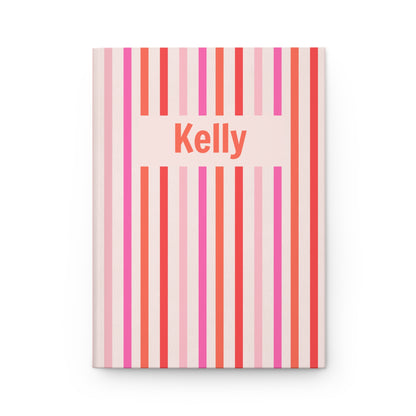 Preppy Personalized Hardcover Journal | Pink & Orange
