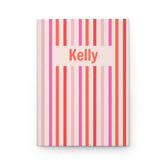 Preppy Personalized Hardcover Journal | Pink & Orange