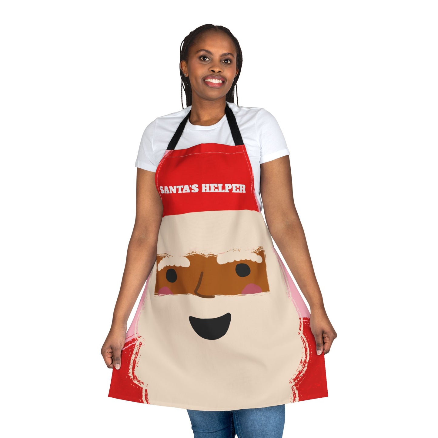 Chocolate Santa's Helper Christmas Apron | Pink