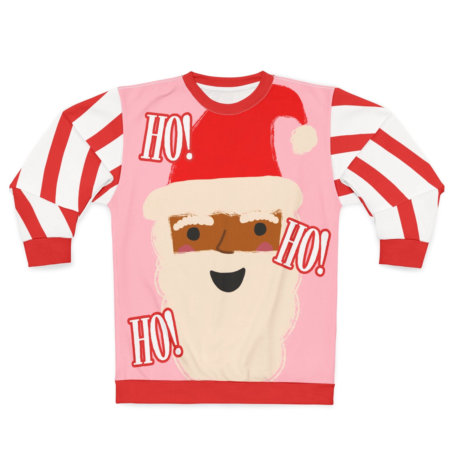 Retro Black Santa Christmas Sweatshirt | Pink