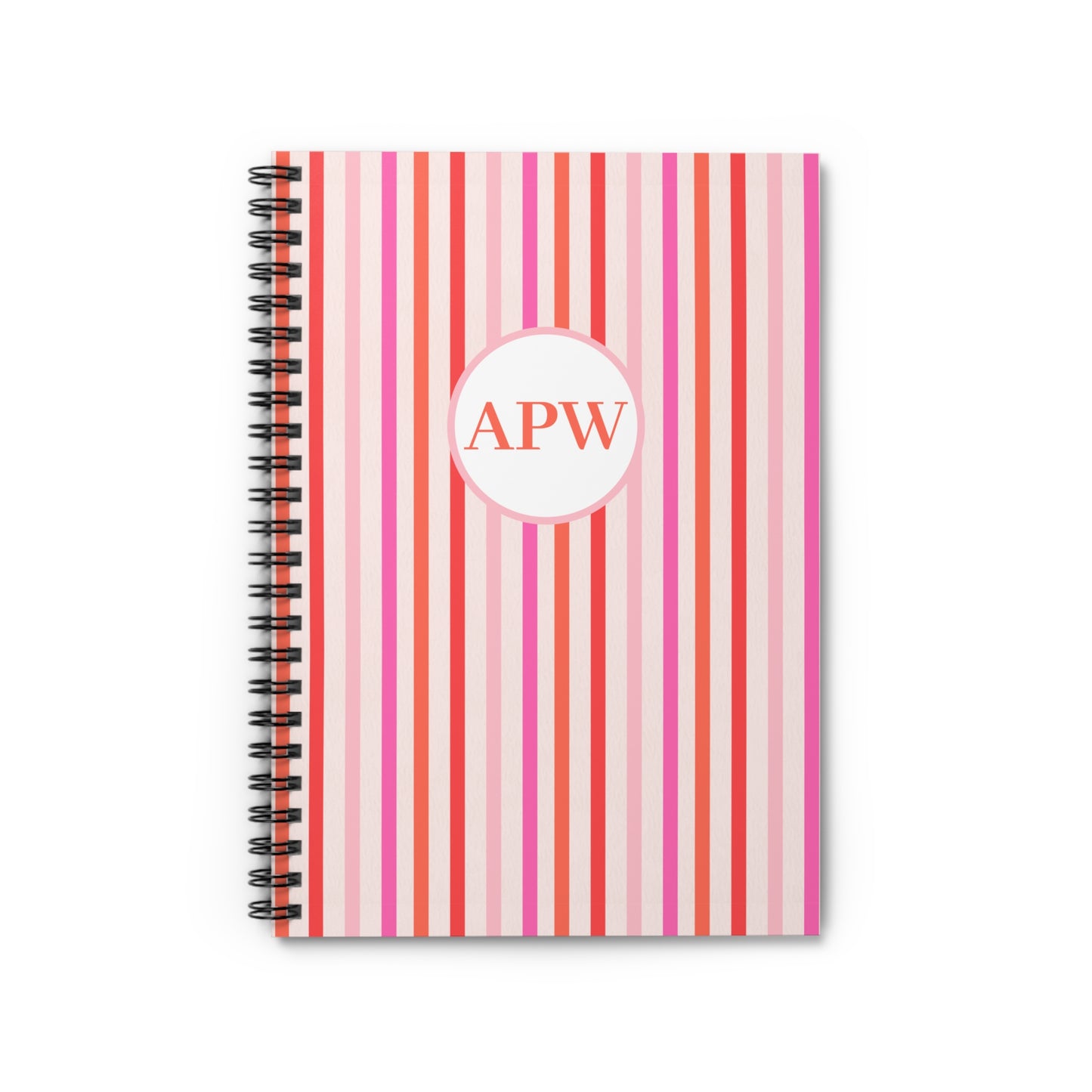 Personalized Preppy Spiral Notebook | Pink and Orange | Ruled Line