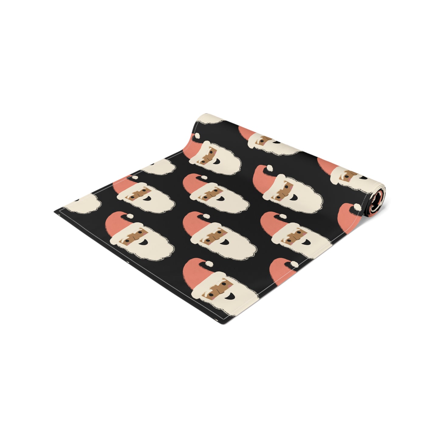 African American Santa Christmas Table Runner | Black
