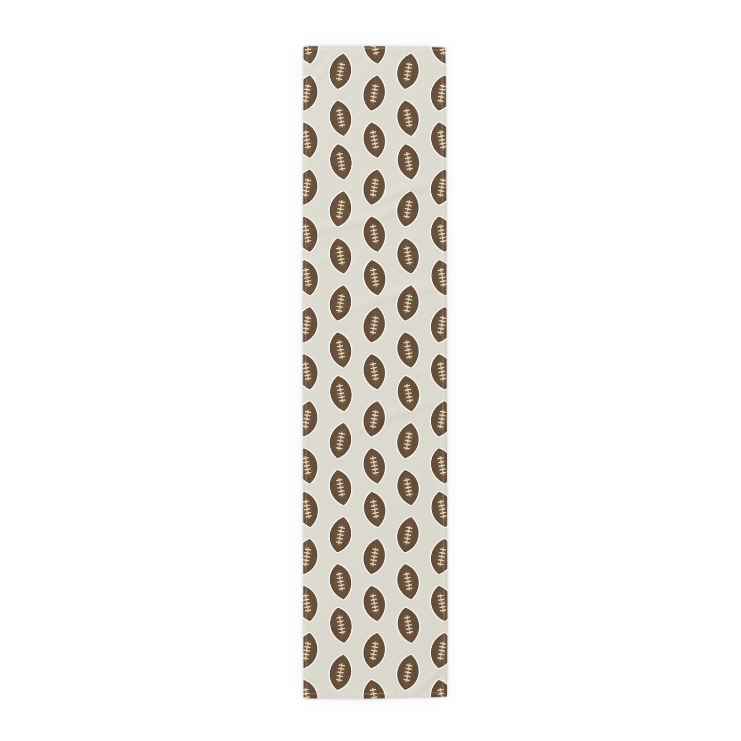 Whimsical Football Table Runner | Khaki Game Day Tailgate Party Decor | Cotton or Polyester