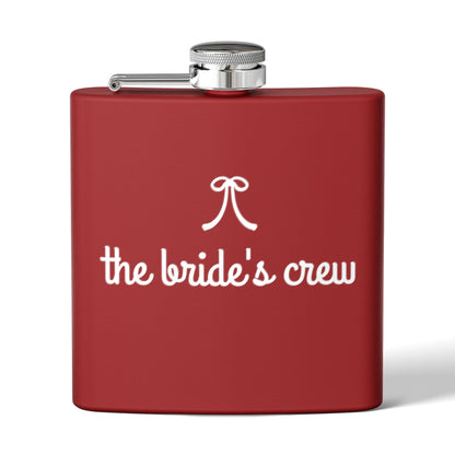 Bride's Crew Red Stainless 6oz Steel Flask