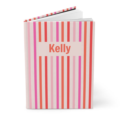 Preppy Personalized Hardcover Journal | Pink & Orange