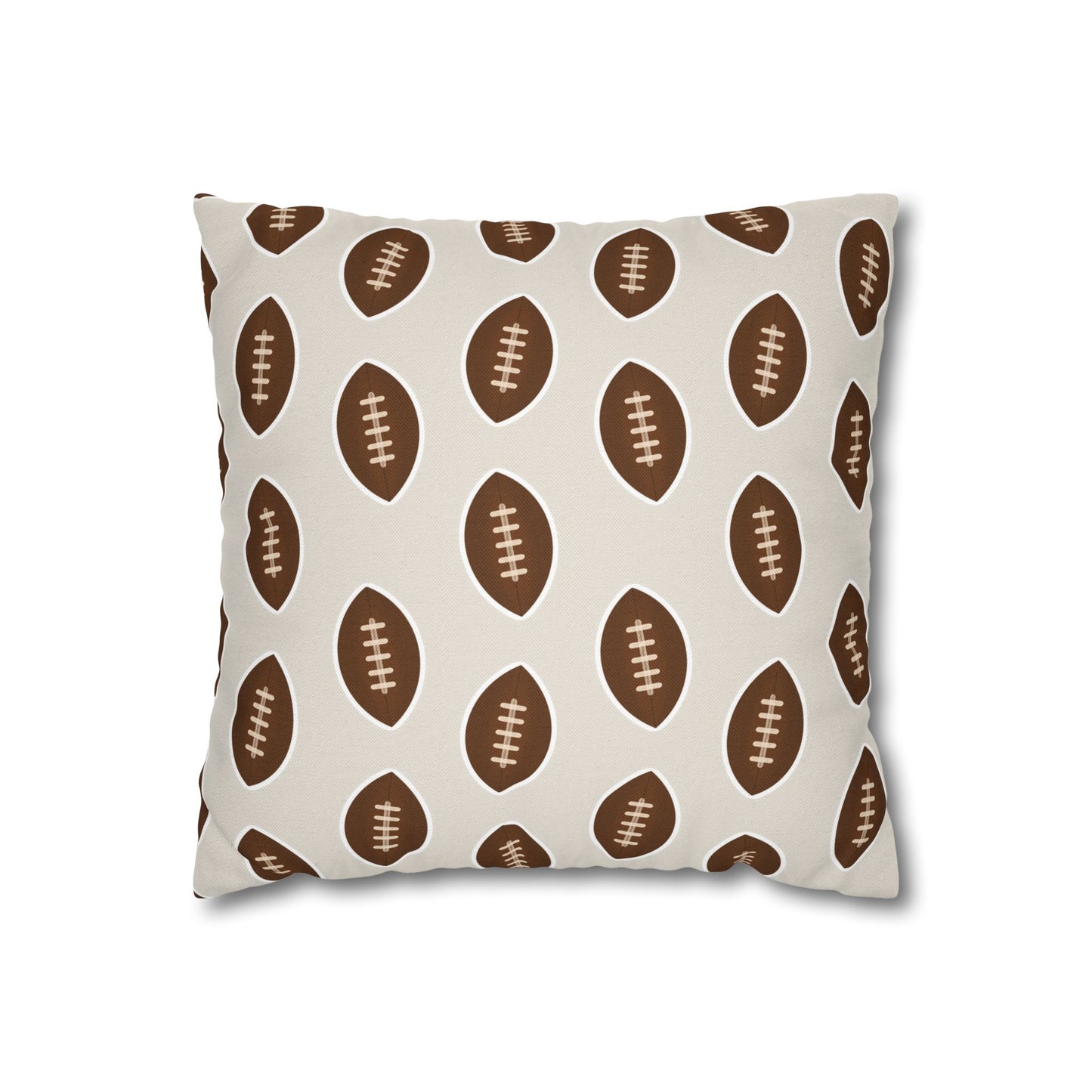 Hand-Drawn Football Throw Pillow Cover | Khaki