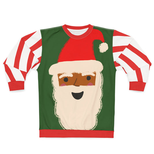 Retro Black Santa Christmas Sweatshirt | Green