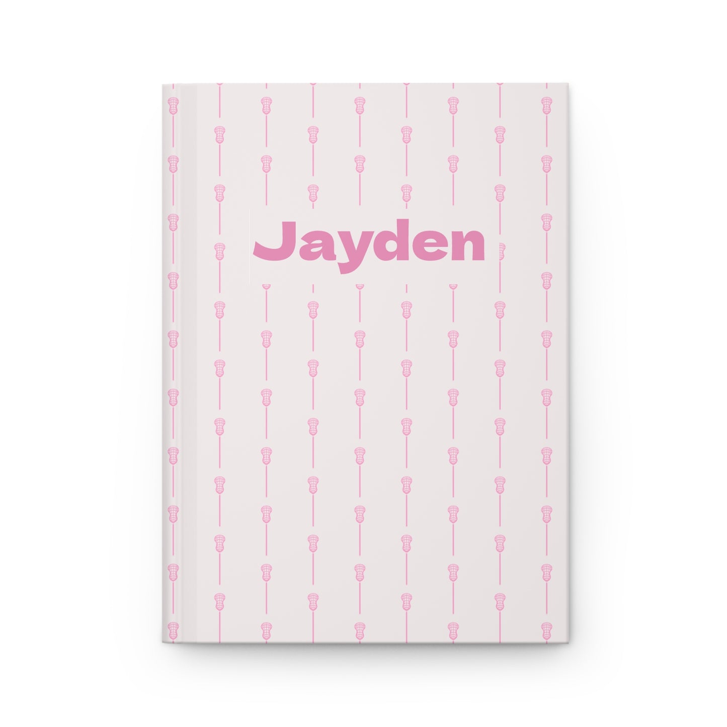 Personalized Pink Lacrosse Pattern Hardcover Journal