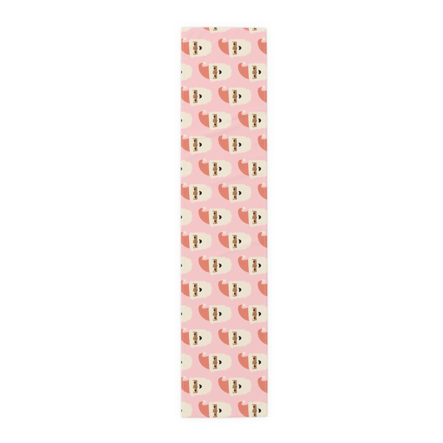 African American Santa Christmas Table Runner | Pink
