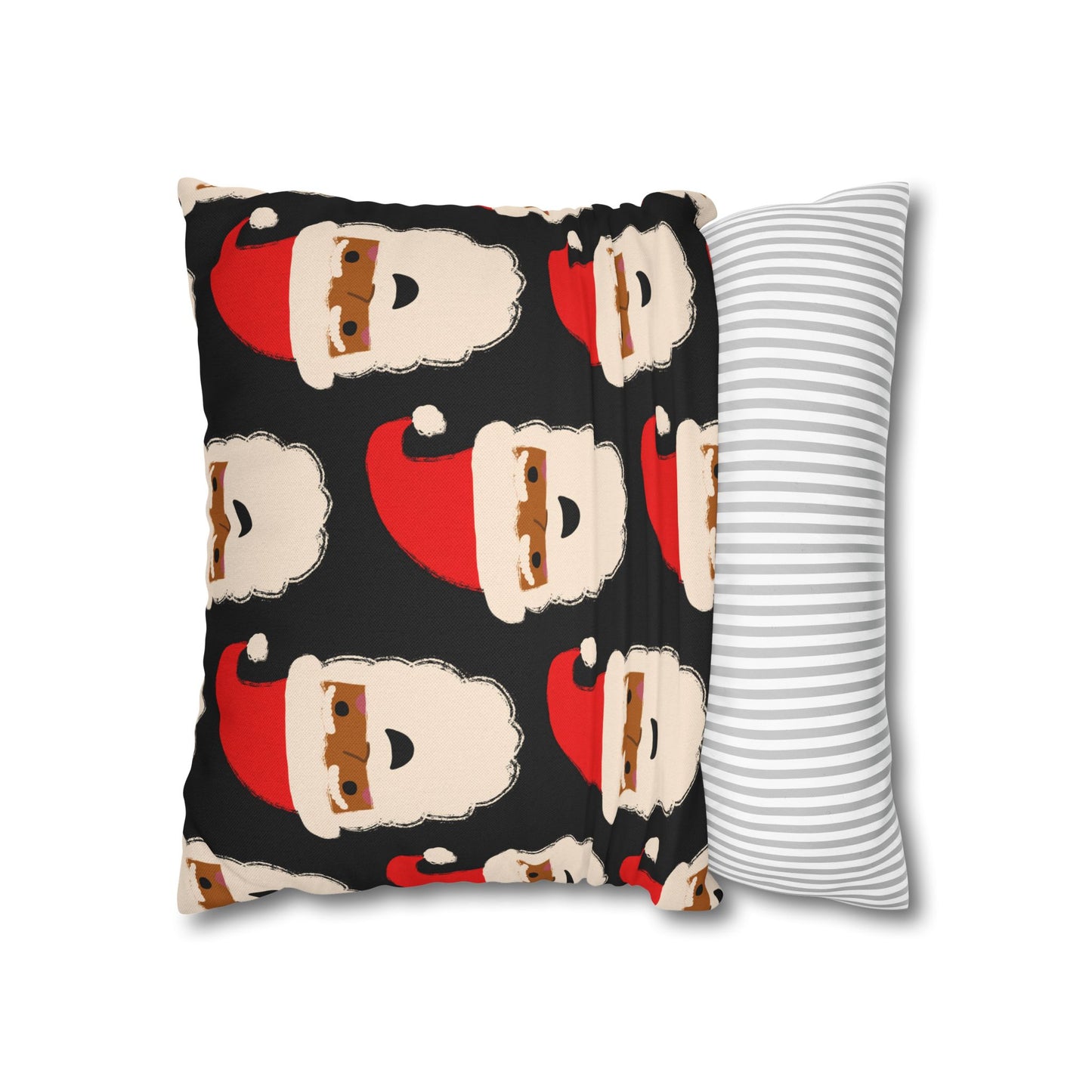 African American Santa Throw Pillow Cover | Black