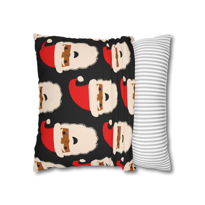 Santa Throw Pillow Cover | Black