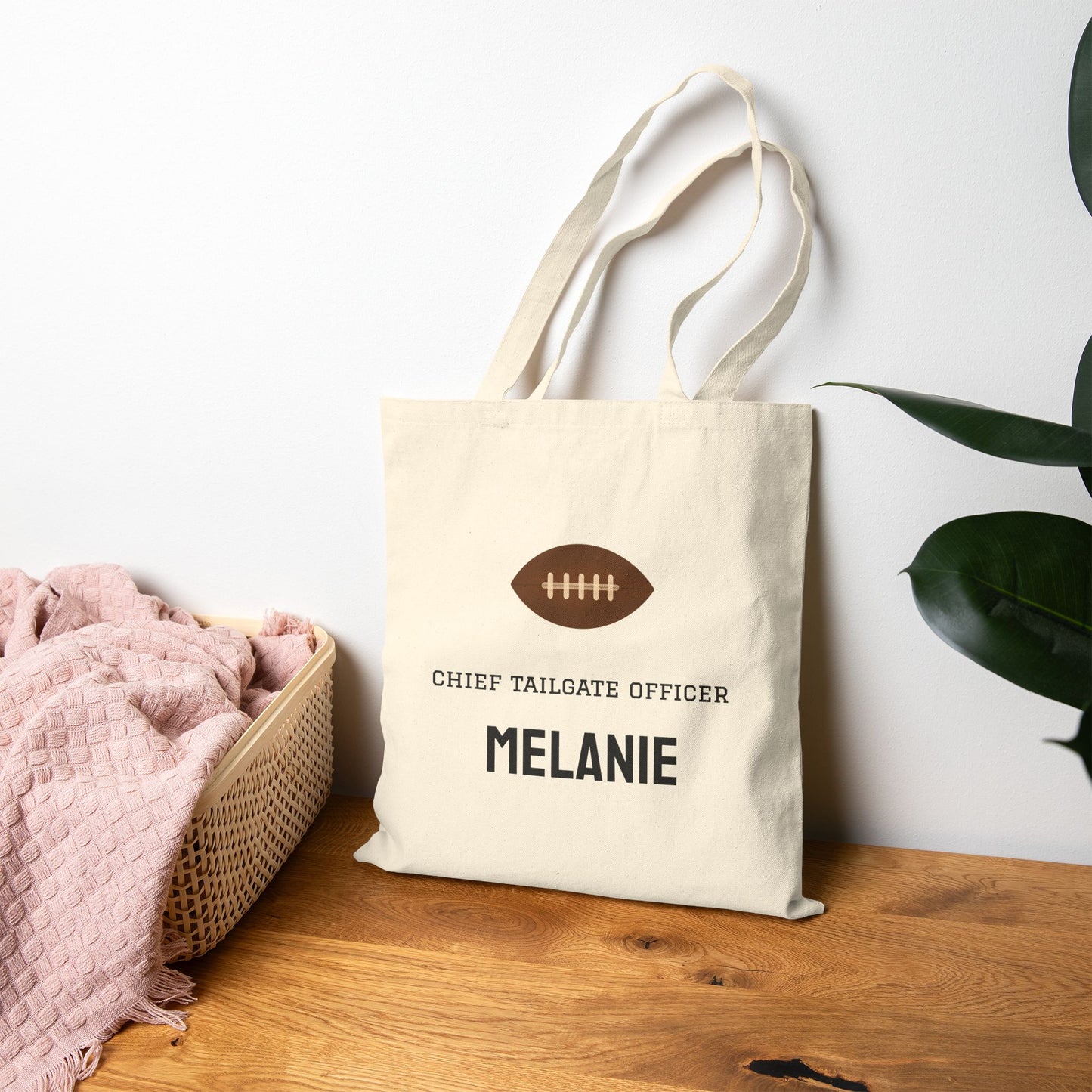 Personalized Football Tailgate Tote | Game Day Cotton Canvas Bag