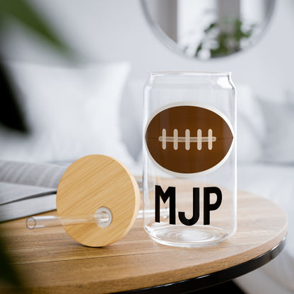 Personalized Football Glass Tumbler | 16oz