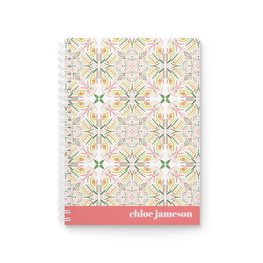 Custom Pink and Green Mosaic Notebook
