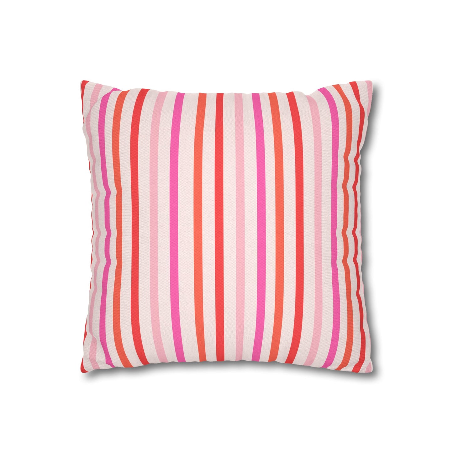 Pink and Orange Striped Pattern Throw Pillow Cover