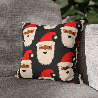Santa Throw Pillow Cover | Black