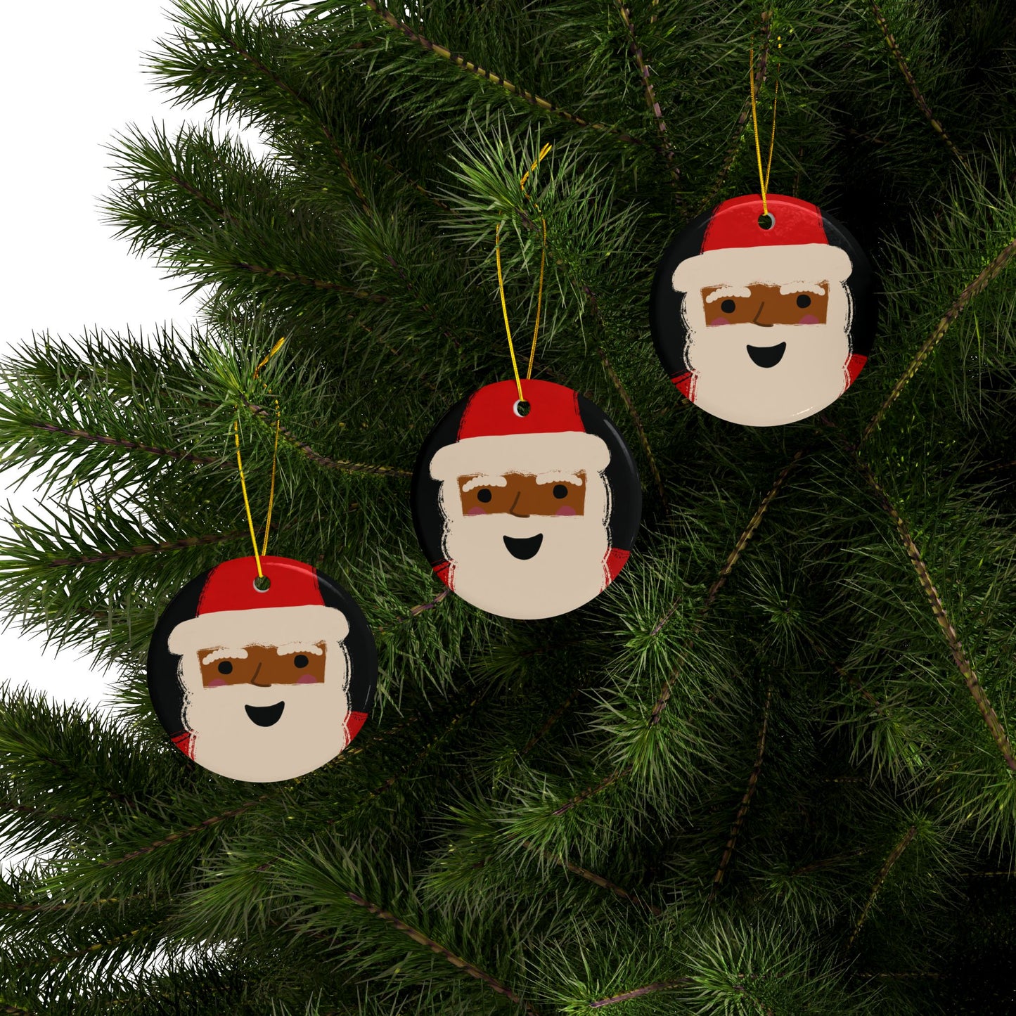 African American Santa Christmas Ornament | Black