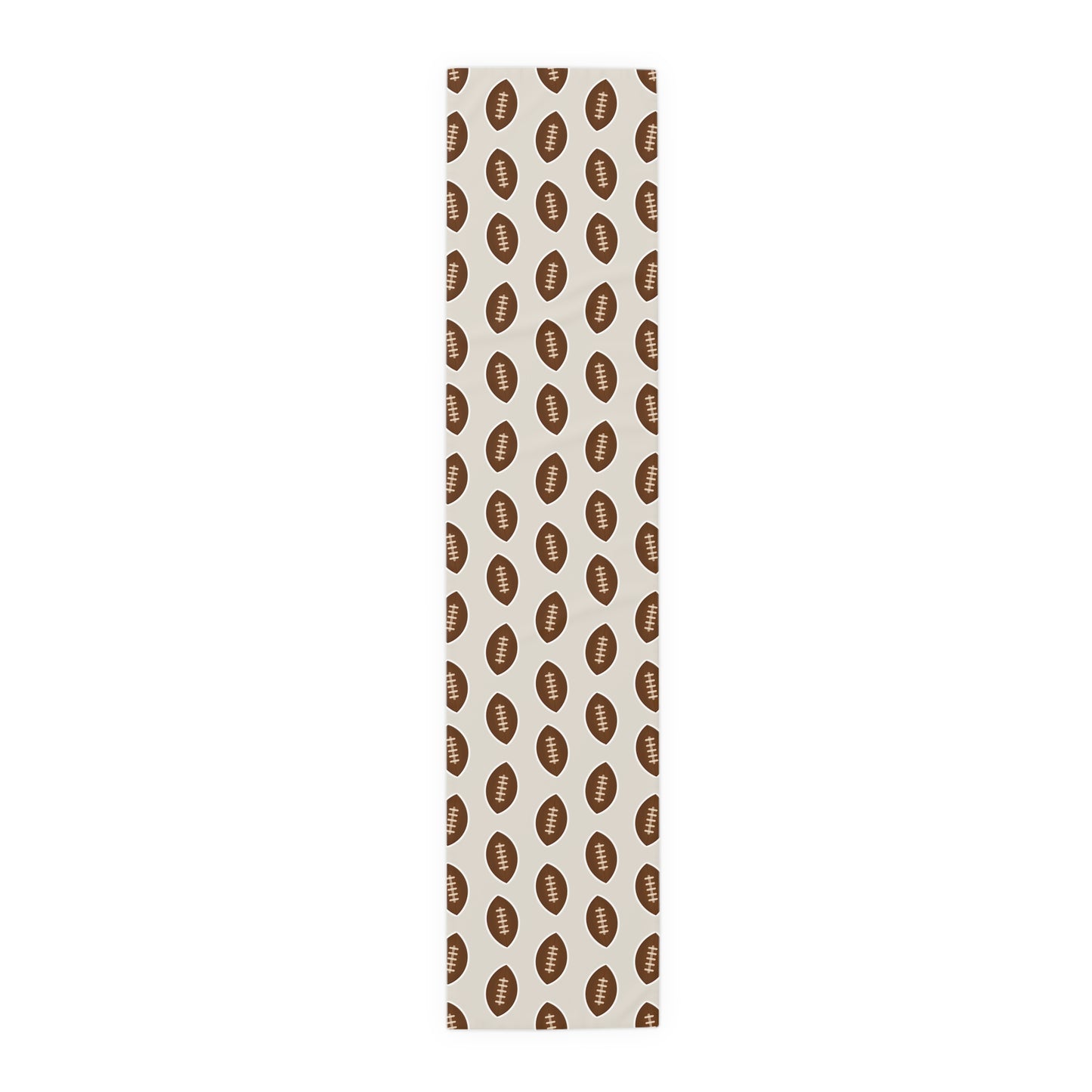 Whimsical Football Table Runner | Khaki Game Day Tailgate Party Decor | Cotton or Polyester